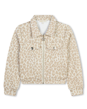 
  
    Michael
  
    Kors
  
 Girls Leopard Gold Zip Cardigan