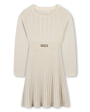 
  
    Michael
  
    Kors
  
 Girls Pleated Knit Gold Dress