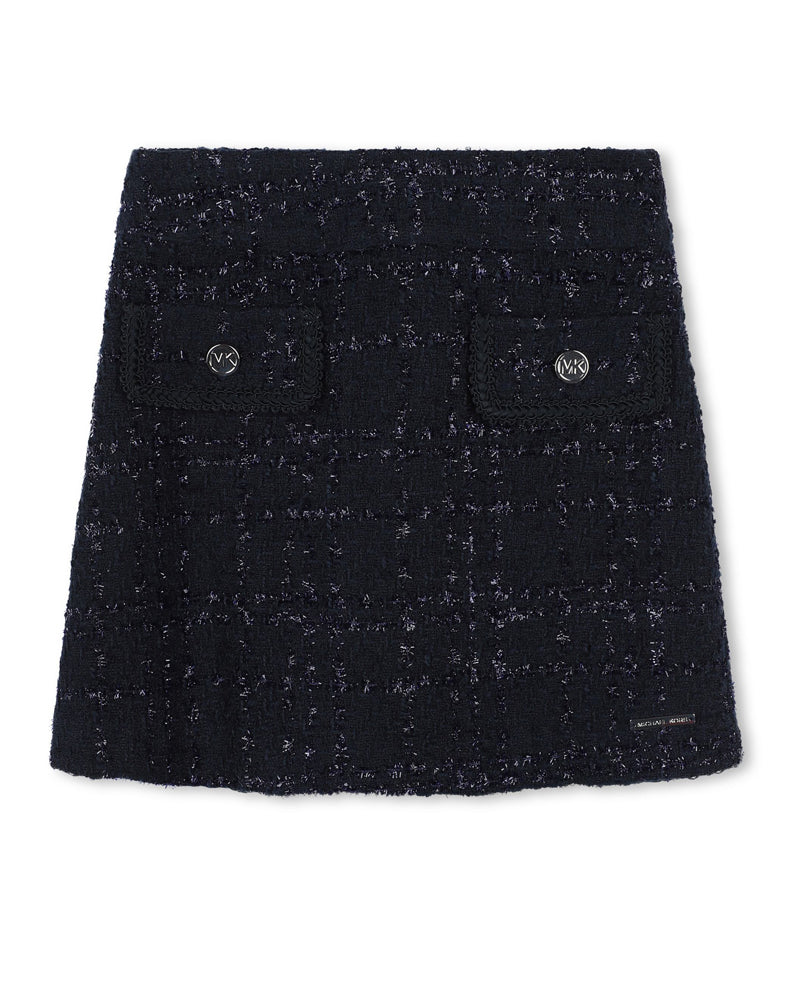 Girls Navy Tweed Skirt