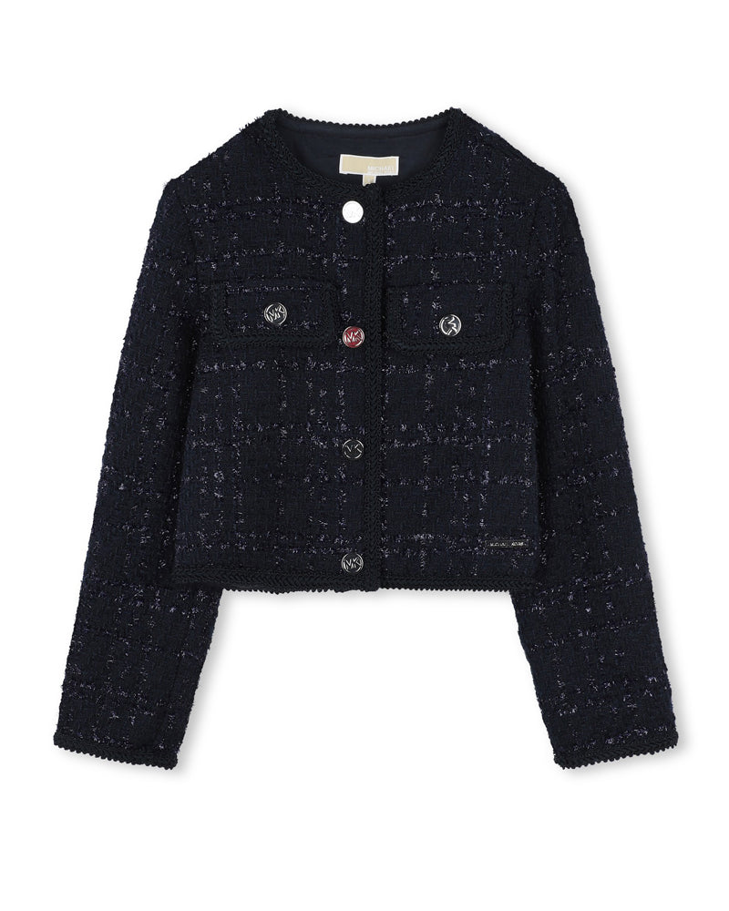 Michael Kors Girls Navy Tweed Jacket