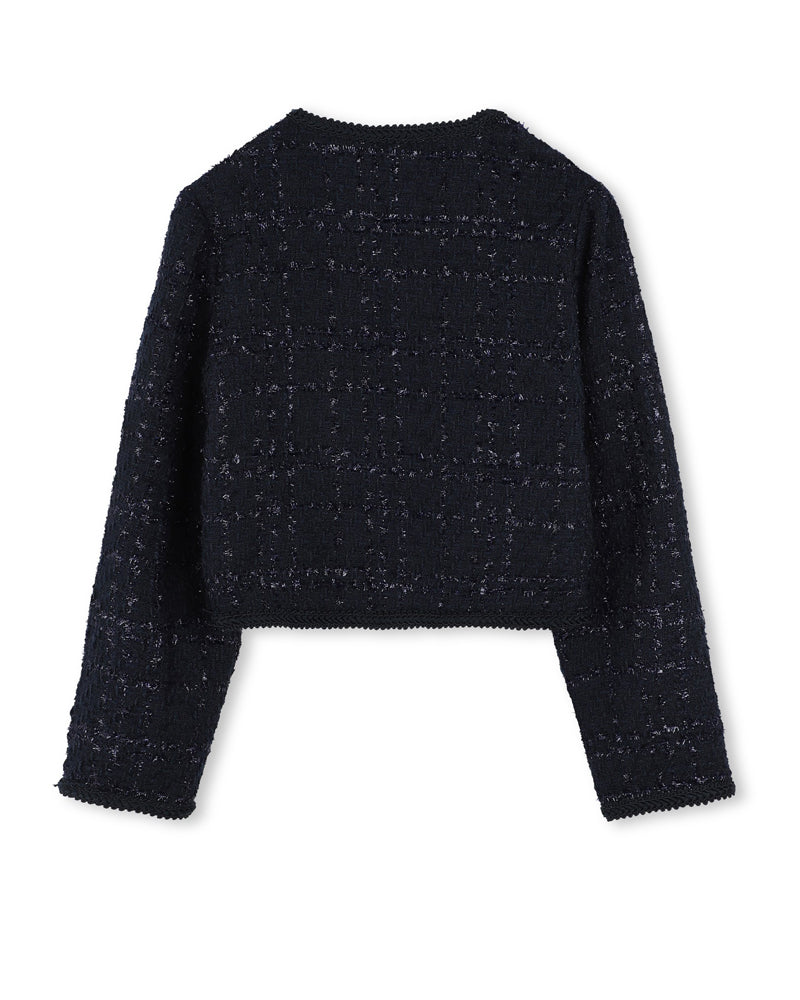 Girls Navy Tweed Jacket