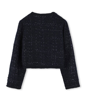 
  
    Michael
  
    Kors
  
 Girls Navy Tweed Jacket