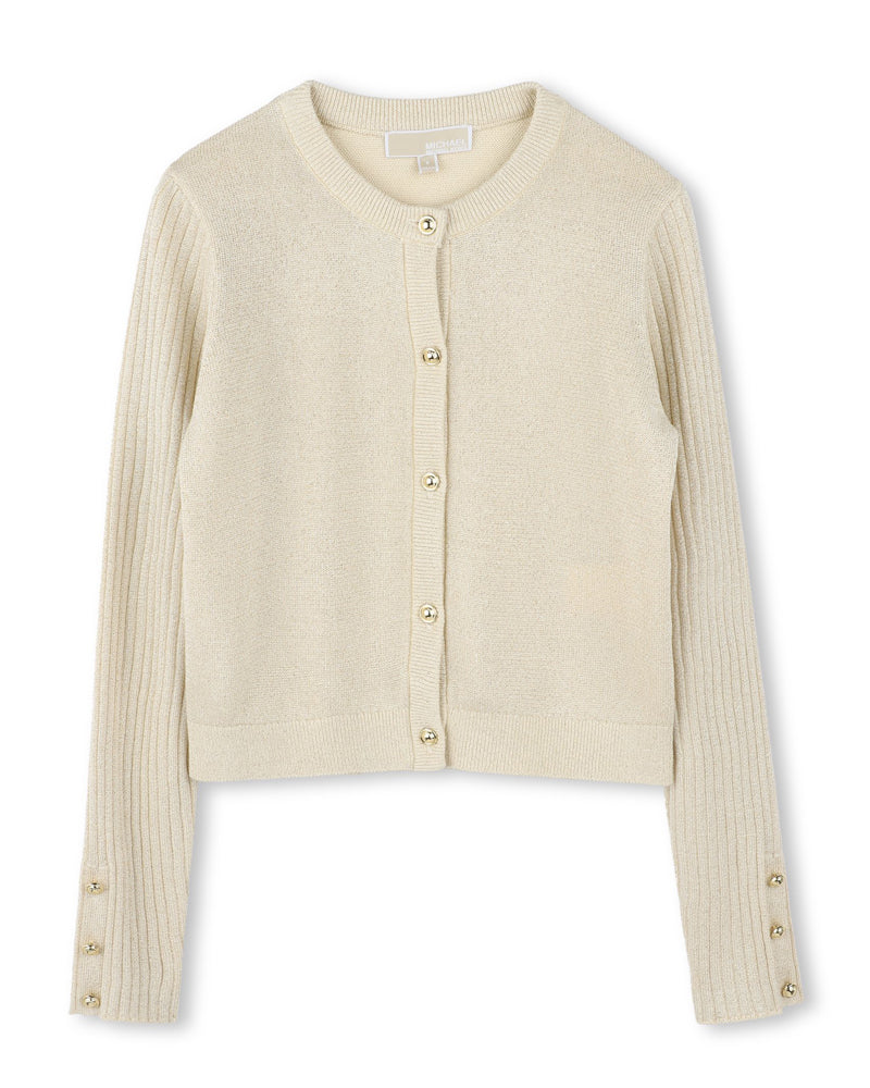 Girls Gold Knit Cardigan