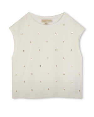 
  
    Michael
  
    Kors
  
 Girls Ivory Gold Sequins T-Shirt