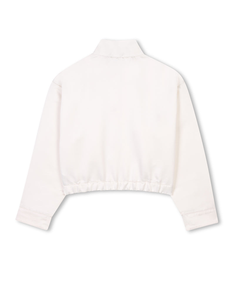 Girls Ivory Satin Jacket