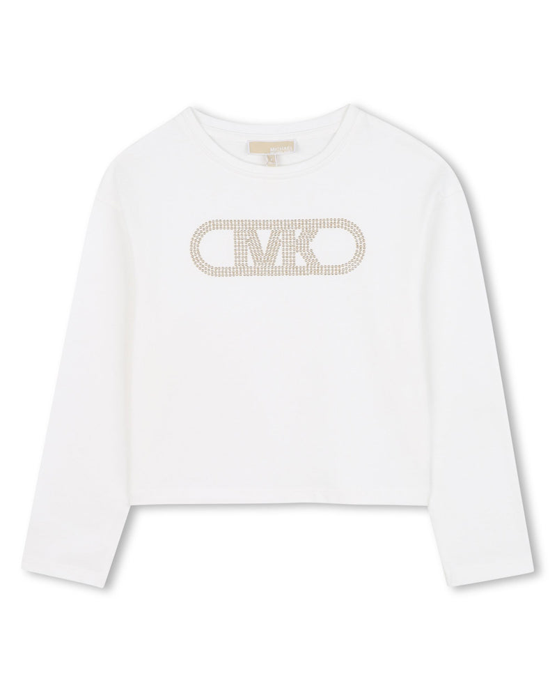 Girls Ivory MK Logo Top