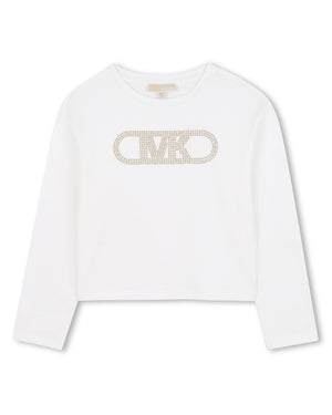 
  
    Michael
  
    Kors
  
 Girls Ivory MK Logo Top