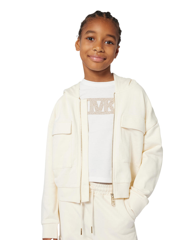 Girls Ivory MK Logo Top