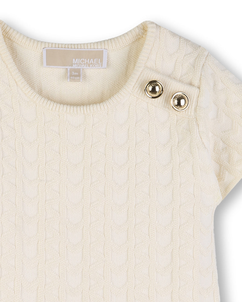 
  
    Michael
  
    Kors
  
 Baby Girls Ivory Knit MK Dress