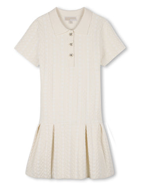 
  
    Michael
  
    Kors
  
 Girls Ivory Knit MK Polo Dress