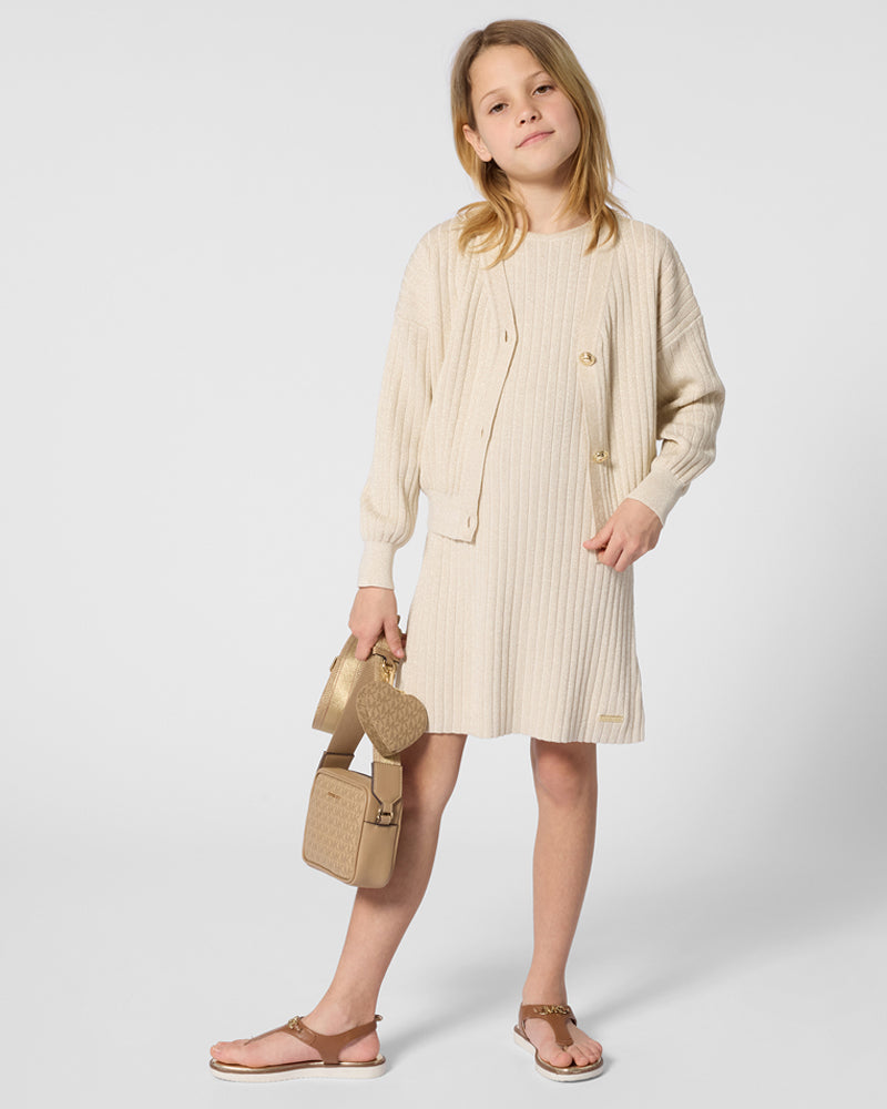 
  
    Michael
  
    Kors
  
 Girls Gold Knit Sleeveless Dress