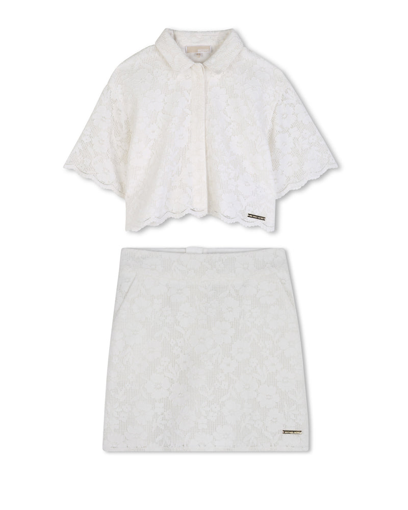
  
    Michael
  
    Kors
  
 Girls Ivory Lace Top & Skirt Set