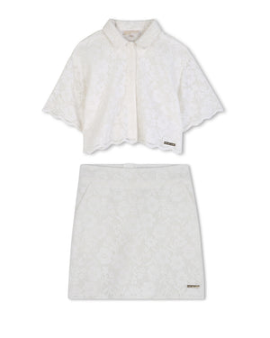 
  
    Michael
  
    Kors
  
 Girls Ivory Lace Top & Skirt Set