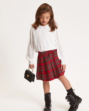 
  
    Monnalisa
  
 Girls Red Plaid Skirt