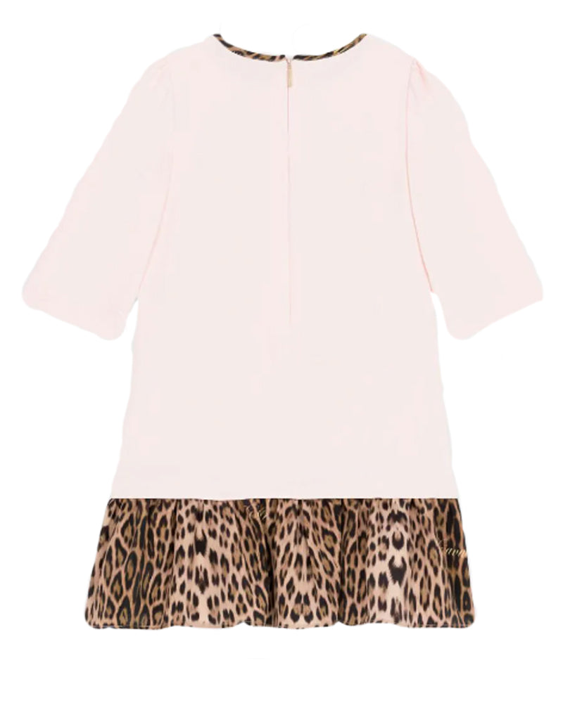 Girls Pink Leopard Printed Dress