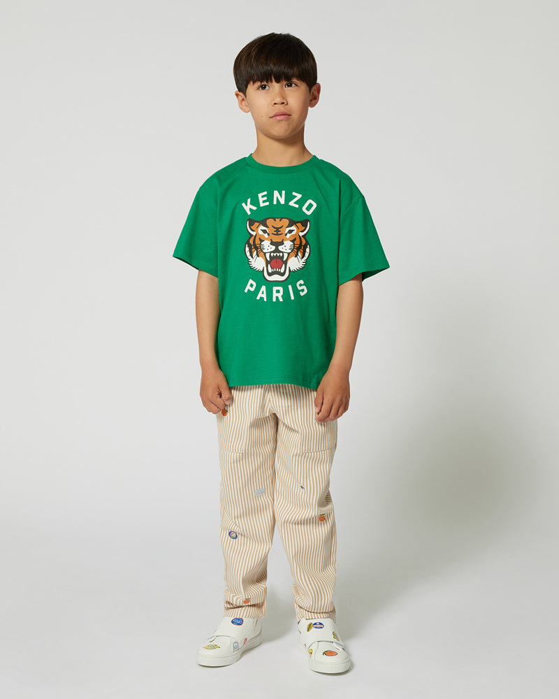 Boys Green Tiger Logo T-Shirt