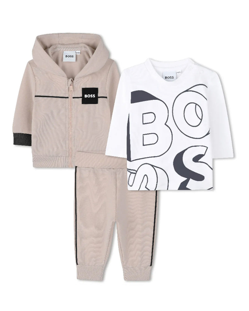 Baby Boys Beige Tracksuit Set