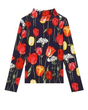 
  
    Dolce
  
    &
  
    Gabbana
  
 Girls Tulip Print Mock Neck Top