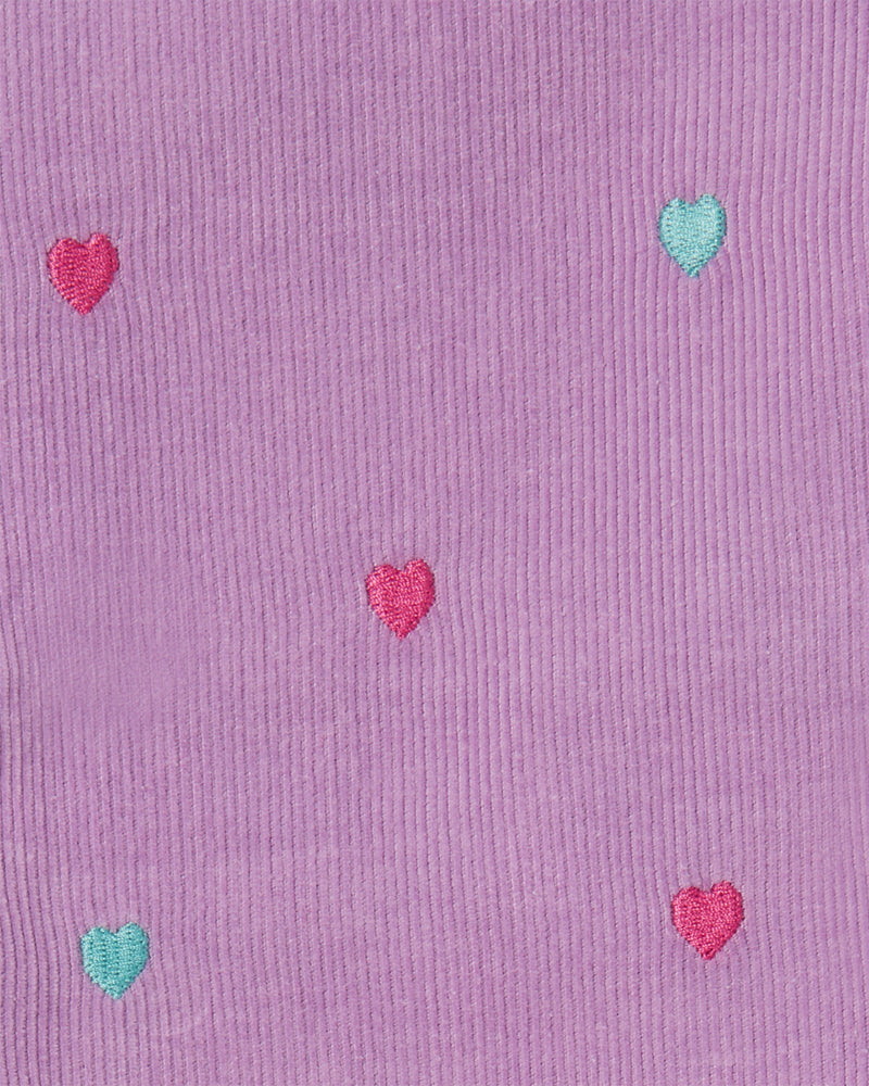 Baby Girls Purple Heart Corduroy Dress