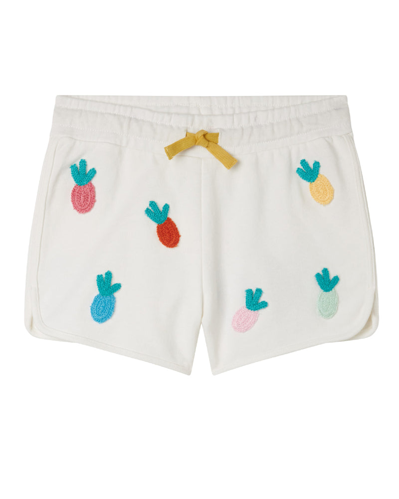 Girls White Pineapple Shorts