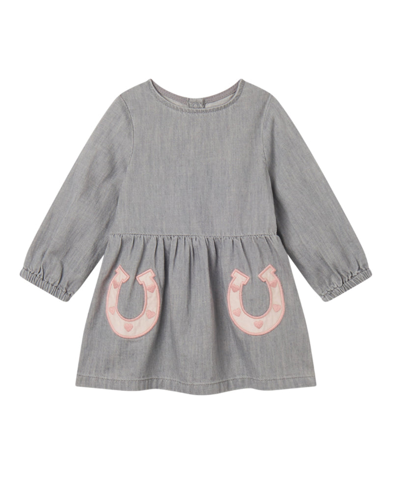 Baby Girls Grey Horseshoe Dress