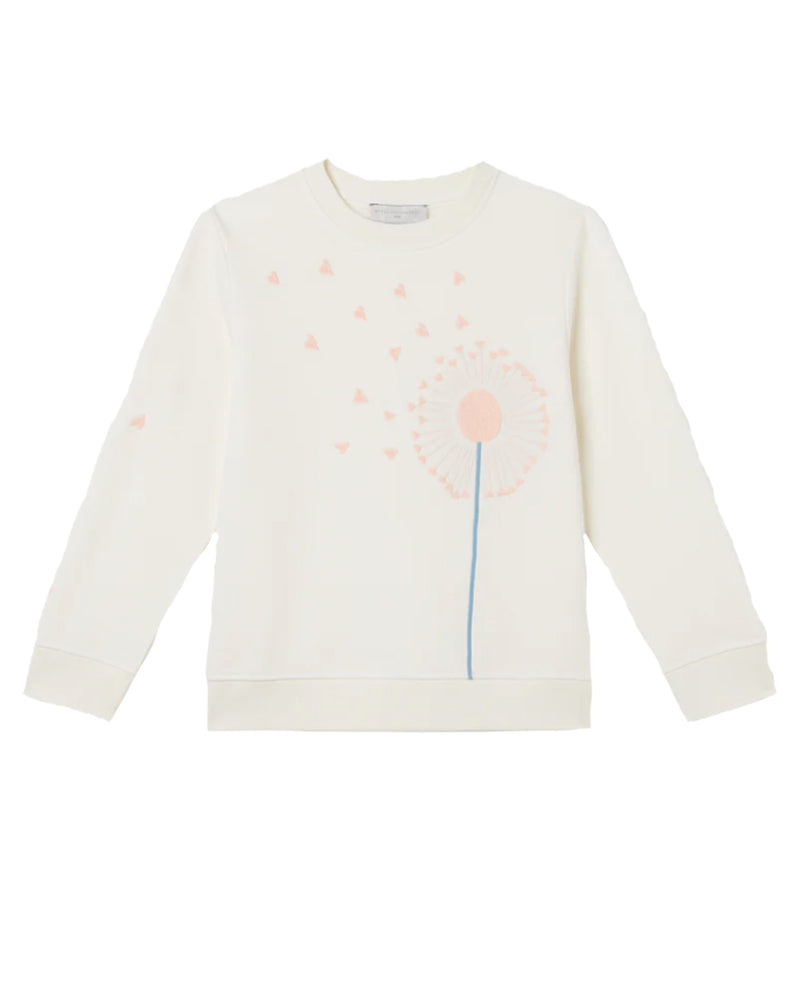 Girls White Dandelion Sweatshirt