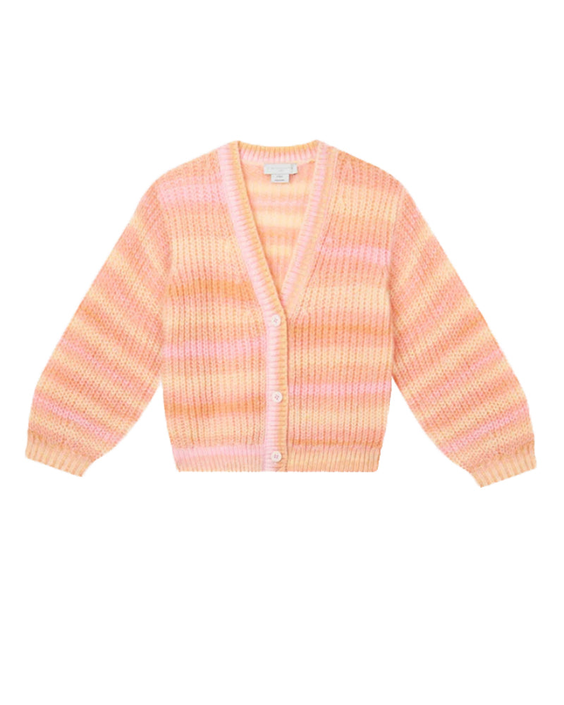 Girls Orange/Pink Knit Cardigan