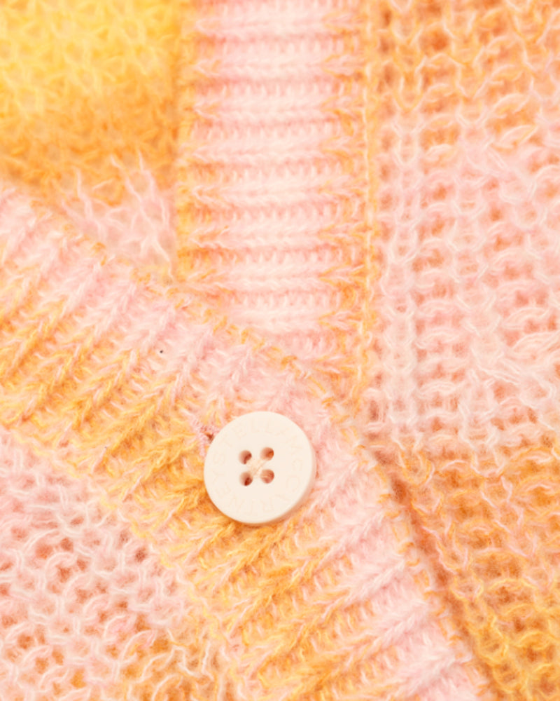 Girls Orange/Pink Knit Cardigan