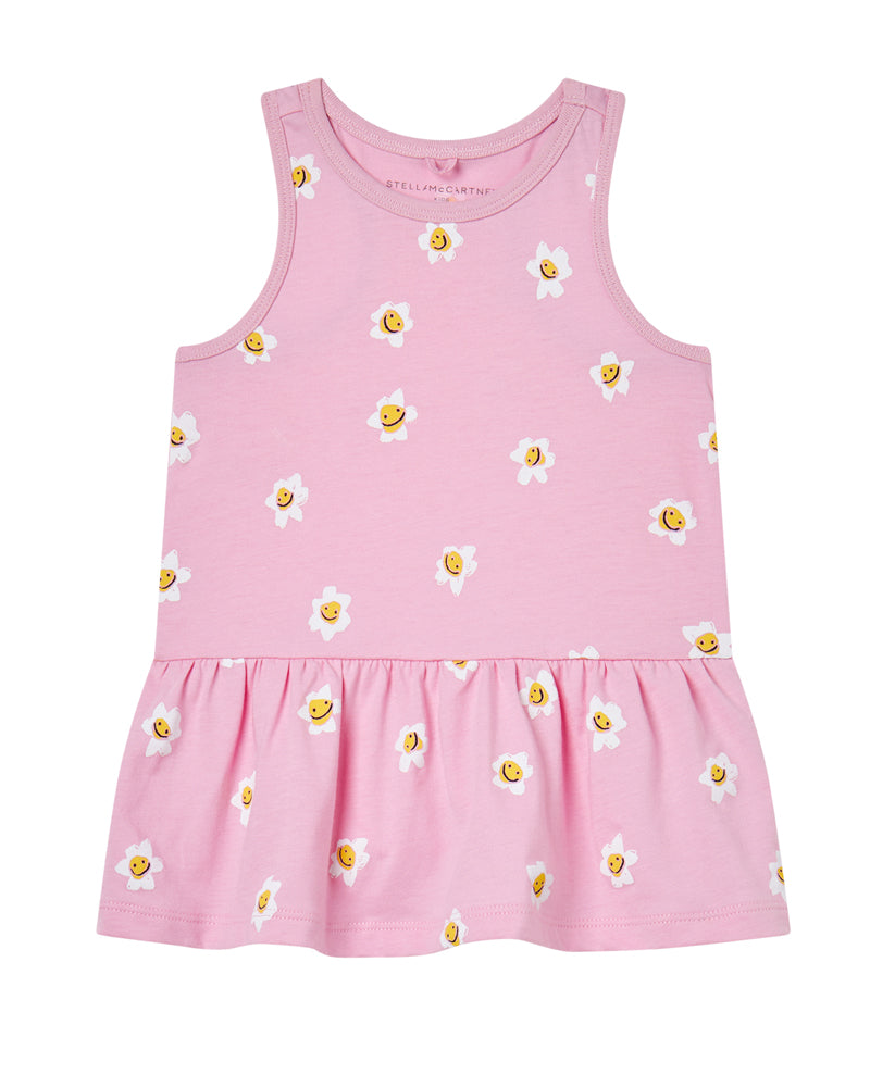 Baby Girls Pink Cotton Daisy Dress