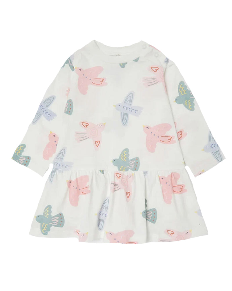 Baby Girls White Dove Print Dress
