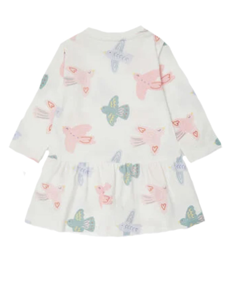 Baby Girls White Dove Print Dress
