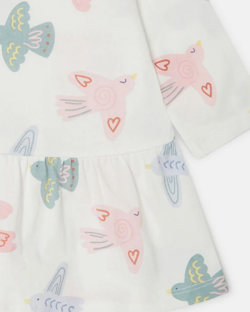 Baby Girls White Dove Print Dress