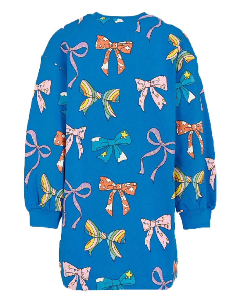 Girls Blue Bow Sweater Dress