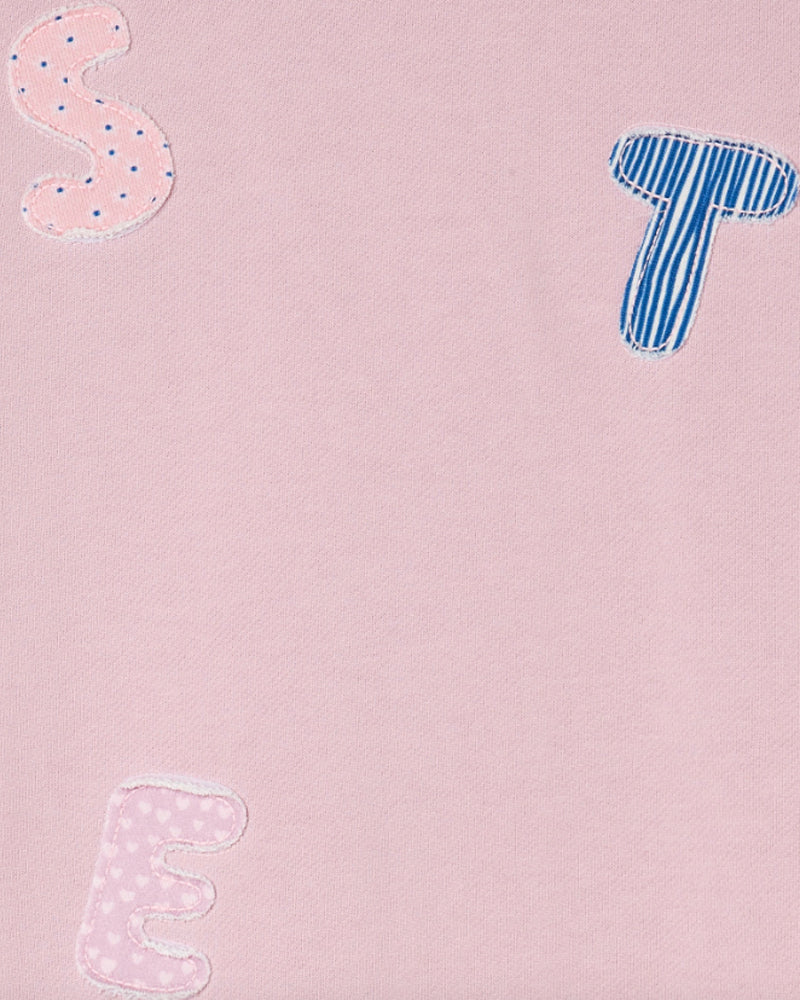 Girls Pink Patches Sweater Dress