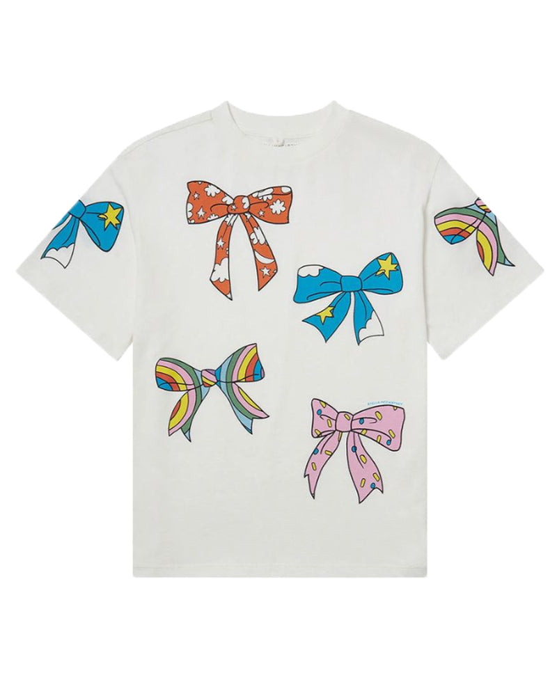 Girls White Bow T-Shirt