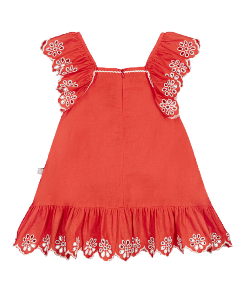 
  
    Stella
  
    Mccartney
  
    Kids
  
 Baby Girls Orange Embroidery Linen Dress