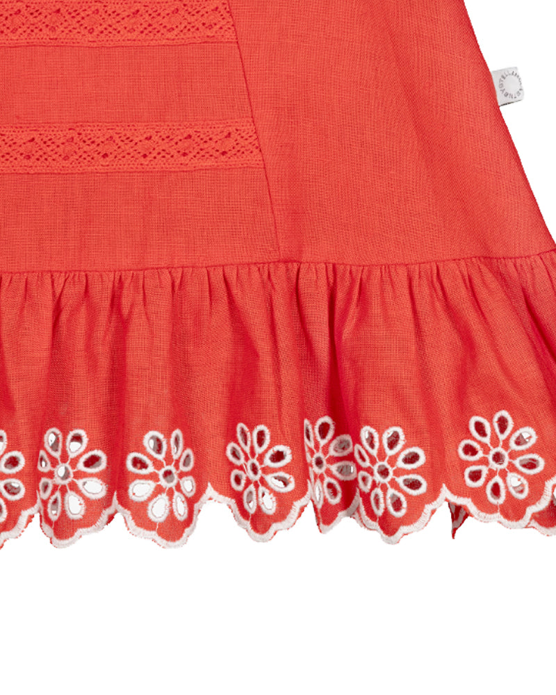 
  
    Stella
  
    Mccartney
  
    Kids
  
 Baby Girls Orange Embroidery Linen Dress