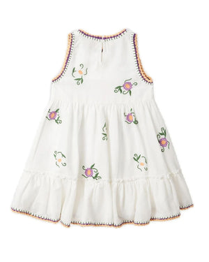 
  
    Stella
  
    Mccartney
  
    Kids
  
 Girls White Linen Flower Embroidery Dress