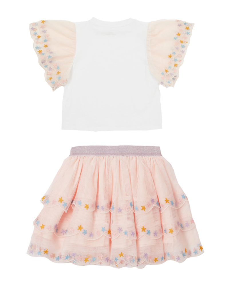 
  
    Stella
  
    Mccartney
  
    Kids
  
 Girls Scallop Trim Stars T & Skirt Set