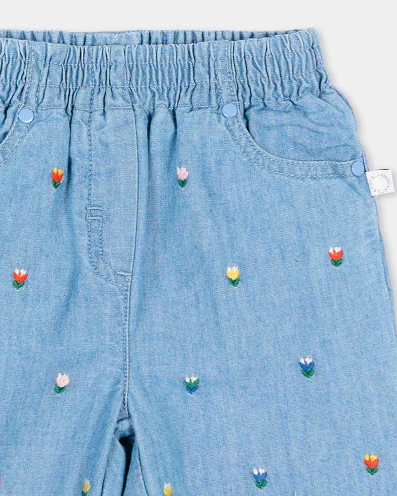 
  
    Stella
  
    Mccartney
  
    Kids
  
 Baby Girls Blue Reversible Chambray Tulip Denim