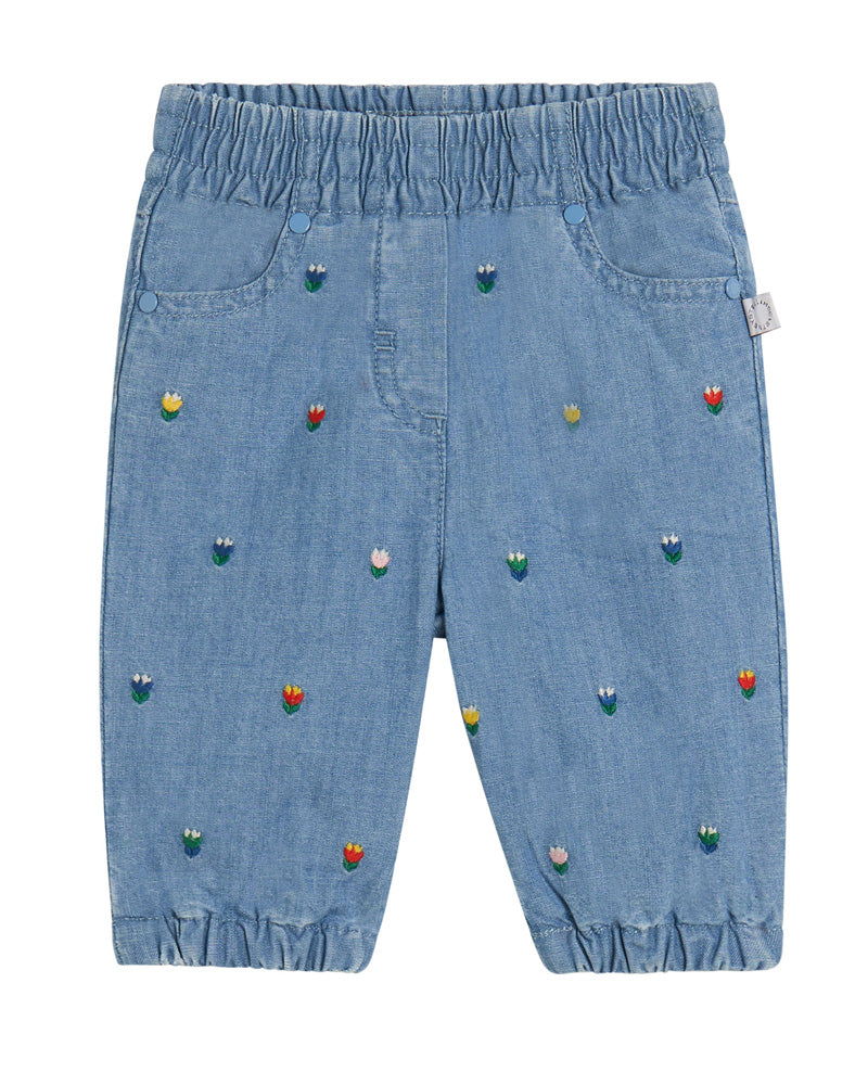 
  
    Stella
  
    Mccartney
  
    Kids
  
 Baby Girls Blue Reversible Chambray Tulip Denim