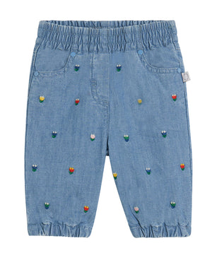
  
    Stella
  
    Mccartney
  
    Kids
  
 Baby Girls Blue Reversible Chambray Tulip Denim