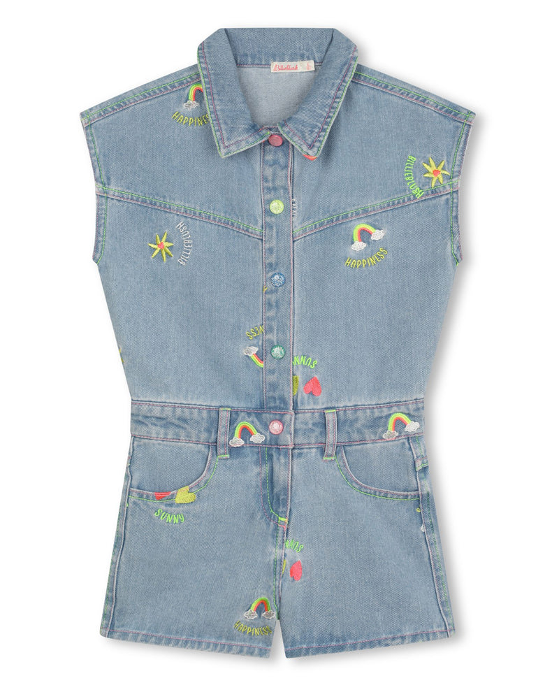       Billieblush   Girls Blue Denim Romper