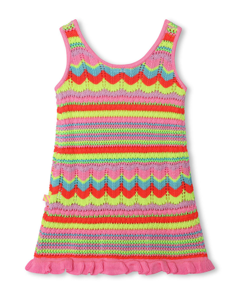 Girls Multi/Print Crochet Knit Dress