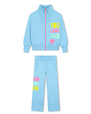 
  
    Billieblush
  
 Girls Blue Zip Up Knit Tracksuit