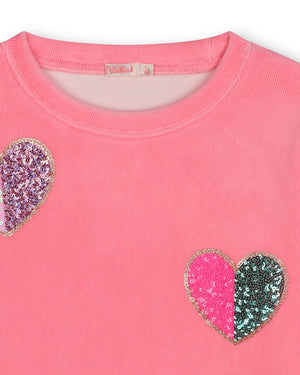 
  
    Billieblush
  
 Girls Pink Hearts Velvet Dress