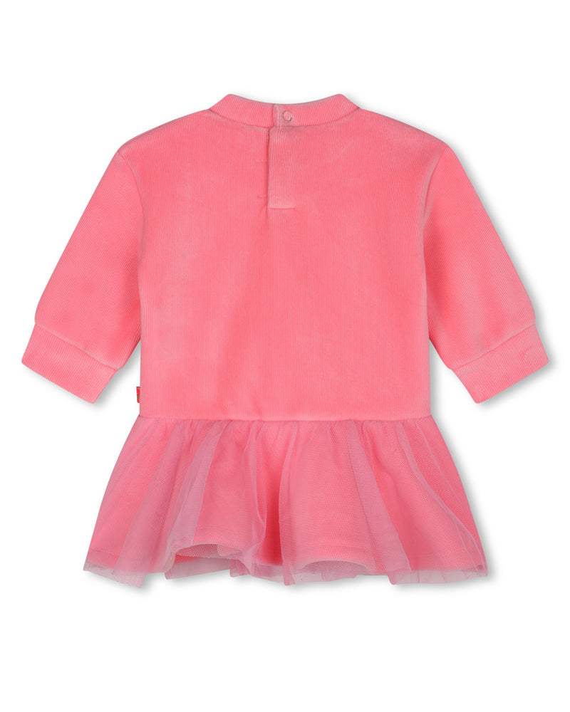 Baby Girls Pink Unicorn Velvet Dress