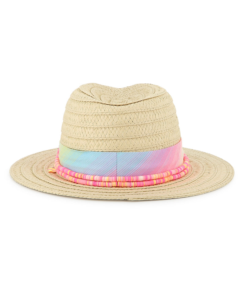 Girls Beige Straw Hat