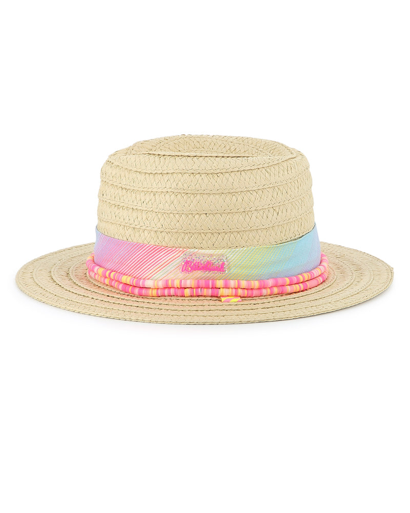 Girls Beige Straw Hat