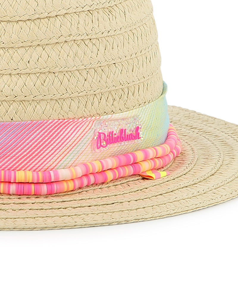 Girls Beige Straw Hat